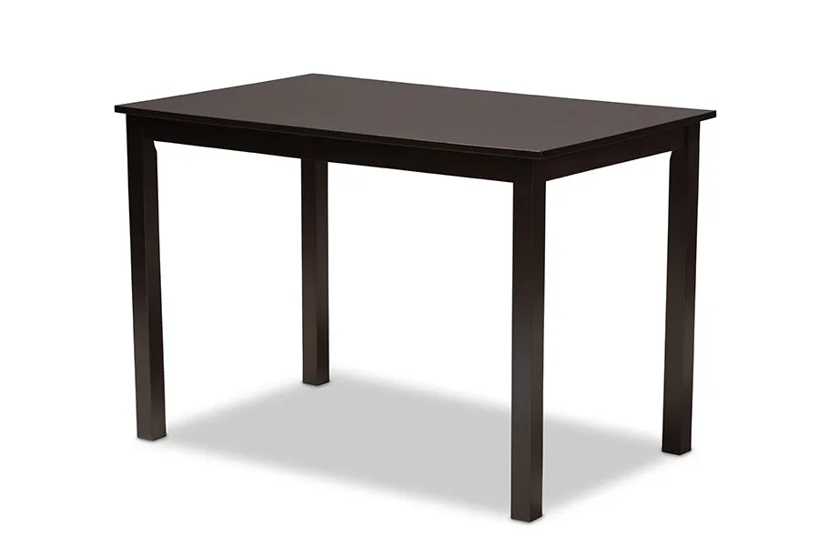 Baxton Studio Renaud Modern and Contemporary Sand Fabric Upholstered Espresso Brown Finished 5-Piece Wood Dining Set