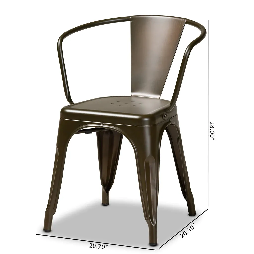 Baxton Studio Ryland Modern Industrial Grey Finished Metal 4-Piece Dining Chair Set