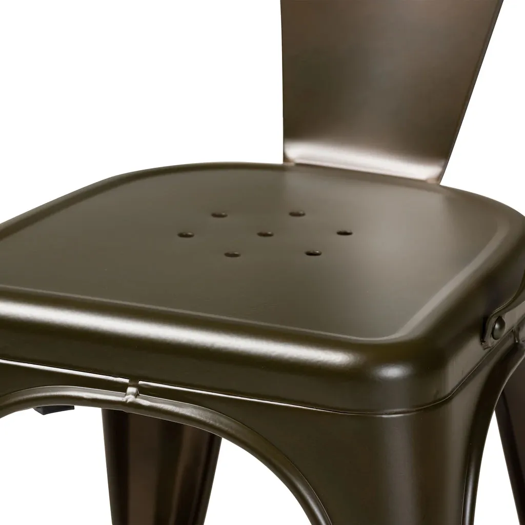 Baxton Studio Ryland Modern Industrial Grey Finished Metal 4-Piece Dining Chair Set