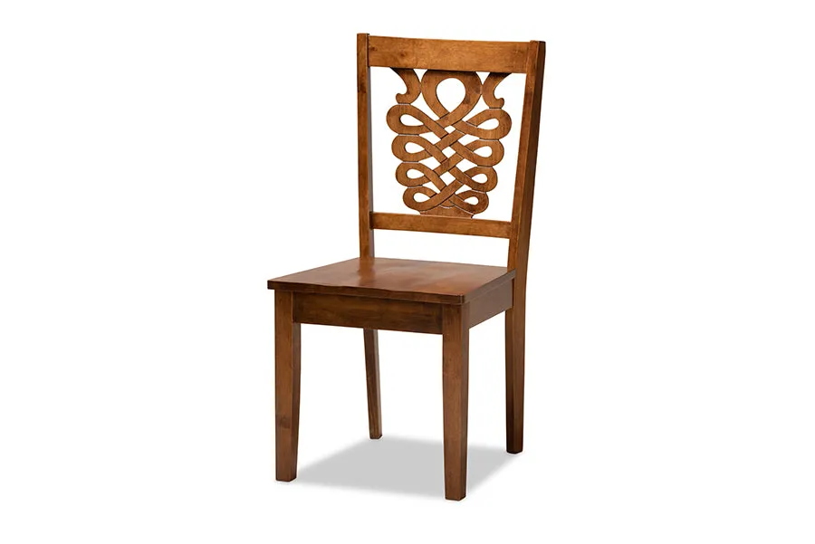 Baxton Studio Salida Modern and Contemporary Transitional Walnut Brown Finished Wood 5-Piece Dining Set