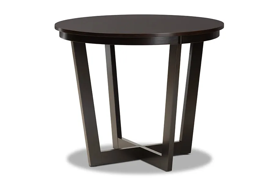 Baxton Studio Sasa Modern and Contemporary Dark Brown Finished Wood 5-Piece Dining Set