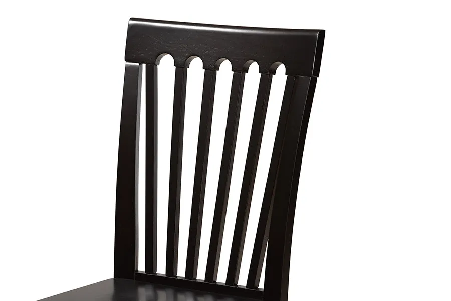 Baxton Studio Sasa Modern and Contemporary Dark Brown Finished Wood 5-Piece Dining Set