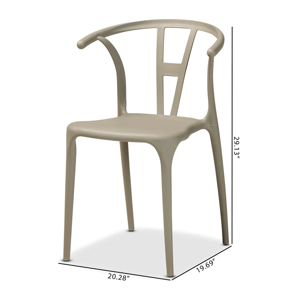 Baxton Studio Warner Modern And Contemporary Beige Plastic 4-Piece Dining Chair Set