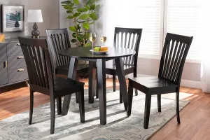 Baxton Studio Zala Modern and Contemporary Dark Brown Finished Wood 5-Piece Dining Set