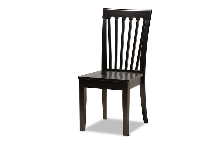 Baxton Studio Zala Modern and Contemporary Dark Brown Finished Wood 5-Piece Dining Set