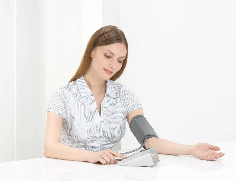 Beurer Upper Arm Blood Pressure SilverA Blood Pressure Measurement That Displays Pulse Or S