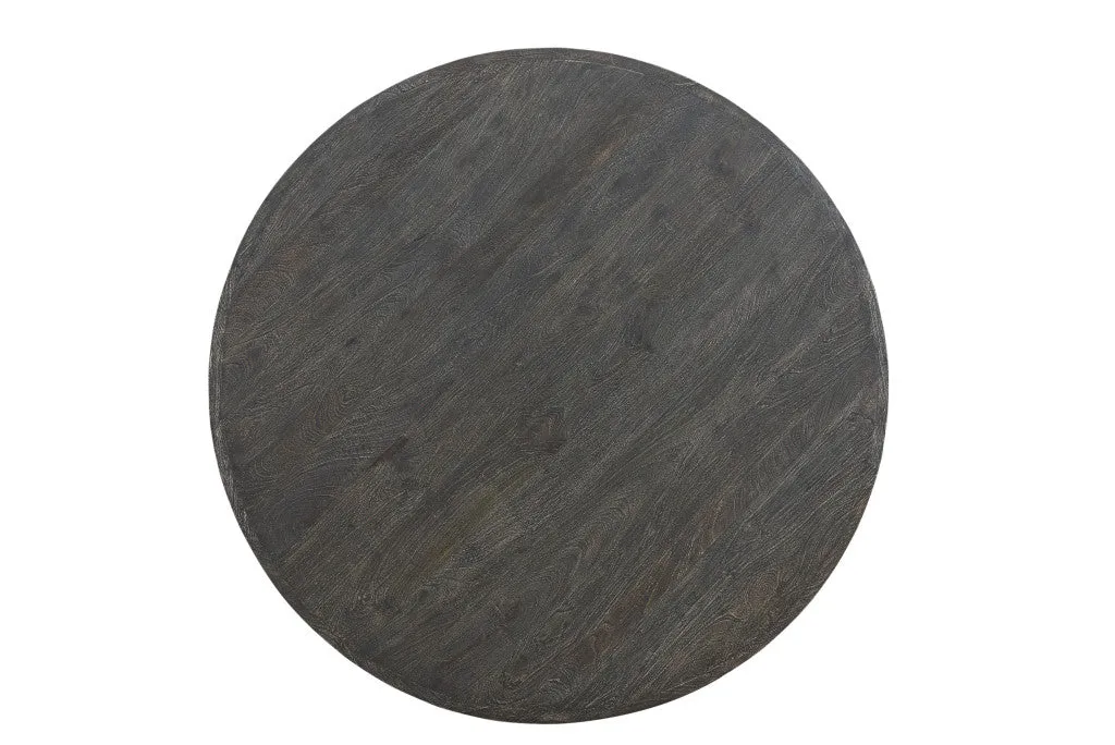 Black Rounded Solid Wood Pedestal Base Dining Table By Homeroots