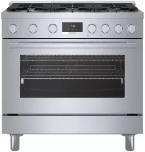 Bosch 800 Series 36" 3.4 Cu.Ft 6 Sealed Burners Freestanding Gas Range HGS8655UC