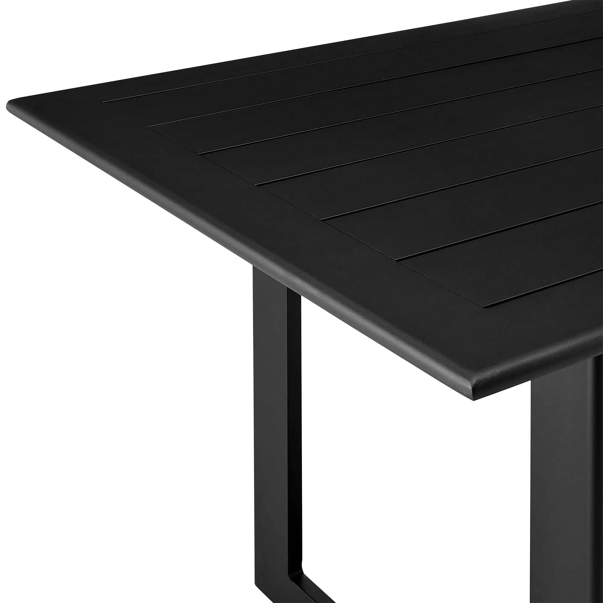 Cayman Outdoor Patio 7-Piece Dining Table Set in Aluminum with Gray Cushions By Armen Living