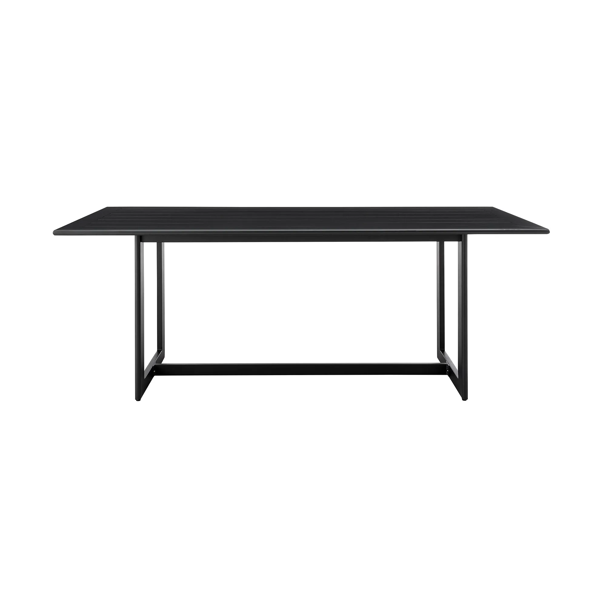 Cayman Outdoor Patio 7-Piece Dining Table Set in Aluminum with Gray Cushions By Armen Living