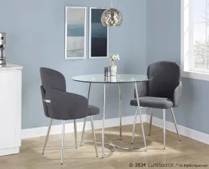 Cece-Dahlia Dining Set - 3 Piece By LumiSource - DS3-CECECHRGL 2DAHLIAFBCHRGY