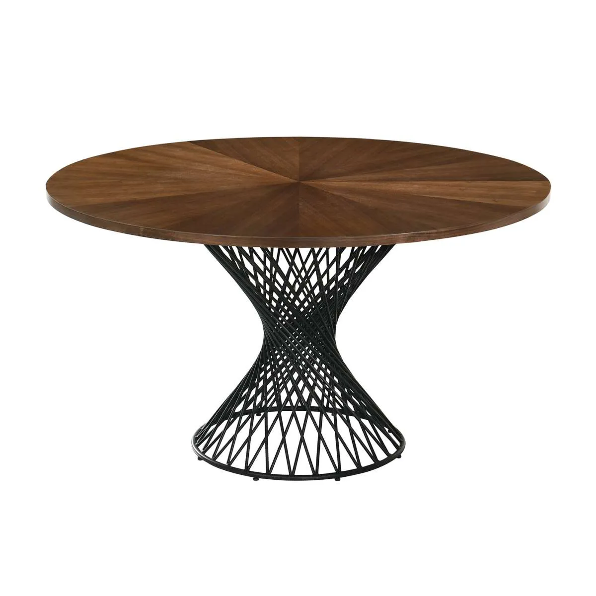 Cirque and Lima 5 Piece Walnut Round Dining Set By Armen Living