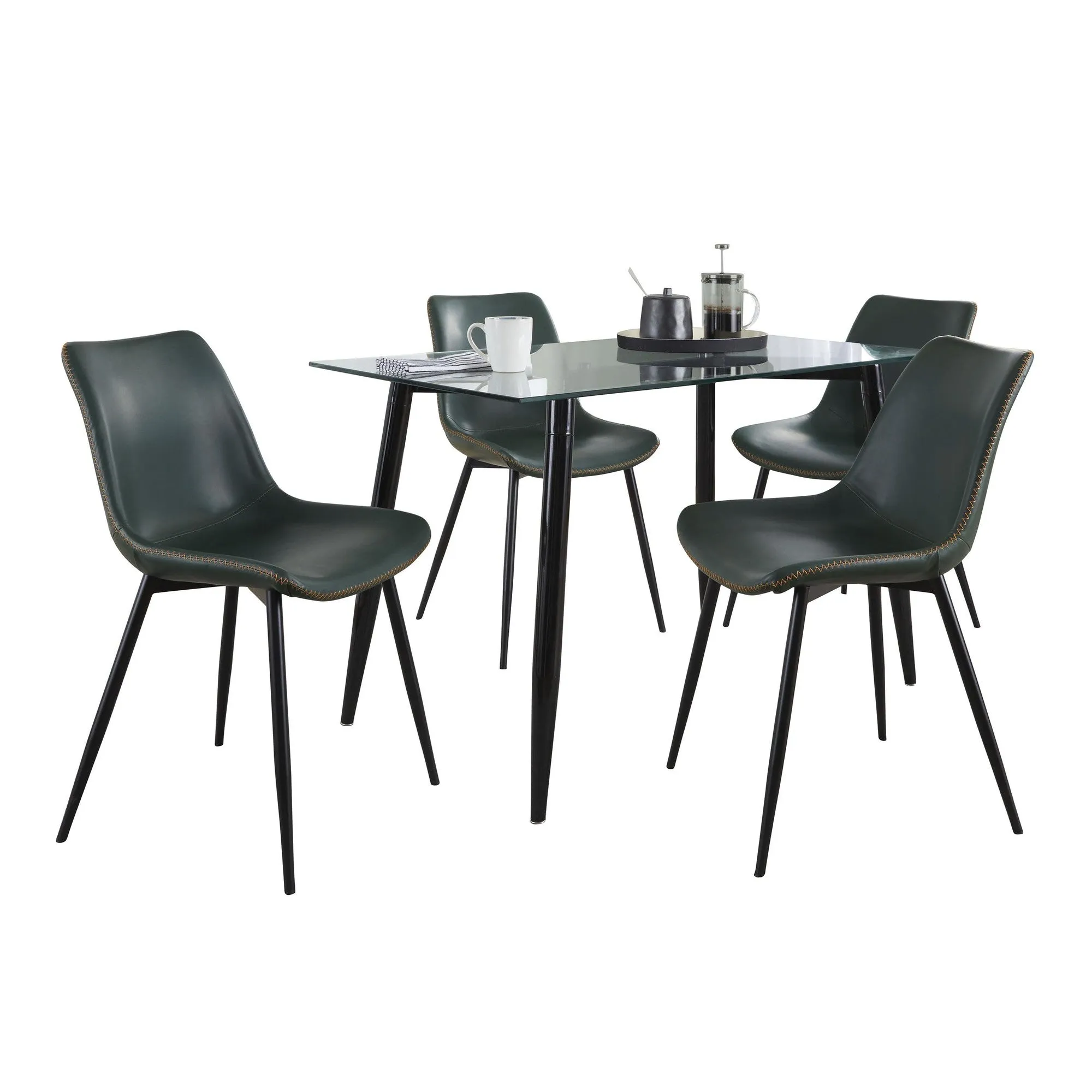 Clara-Durango Dining Set - 5 Piece By LumiSource - DS5-CLRABKCL 4DRNGPUBKGN