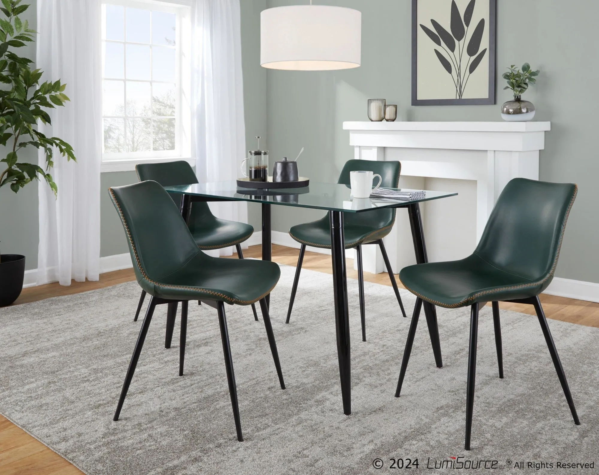 Clara-Durango Dining Set - 5 Piece By LumiSource - DS5-CLRABKCL 4DRNGPUBKGN
