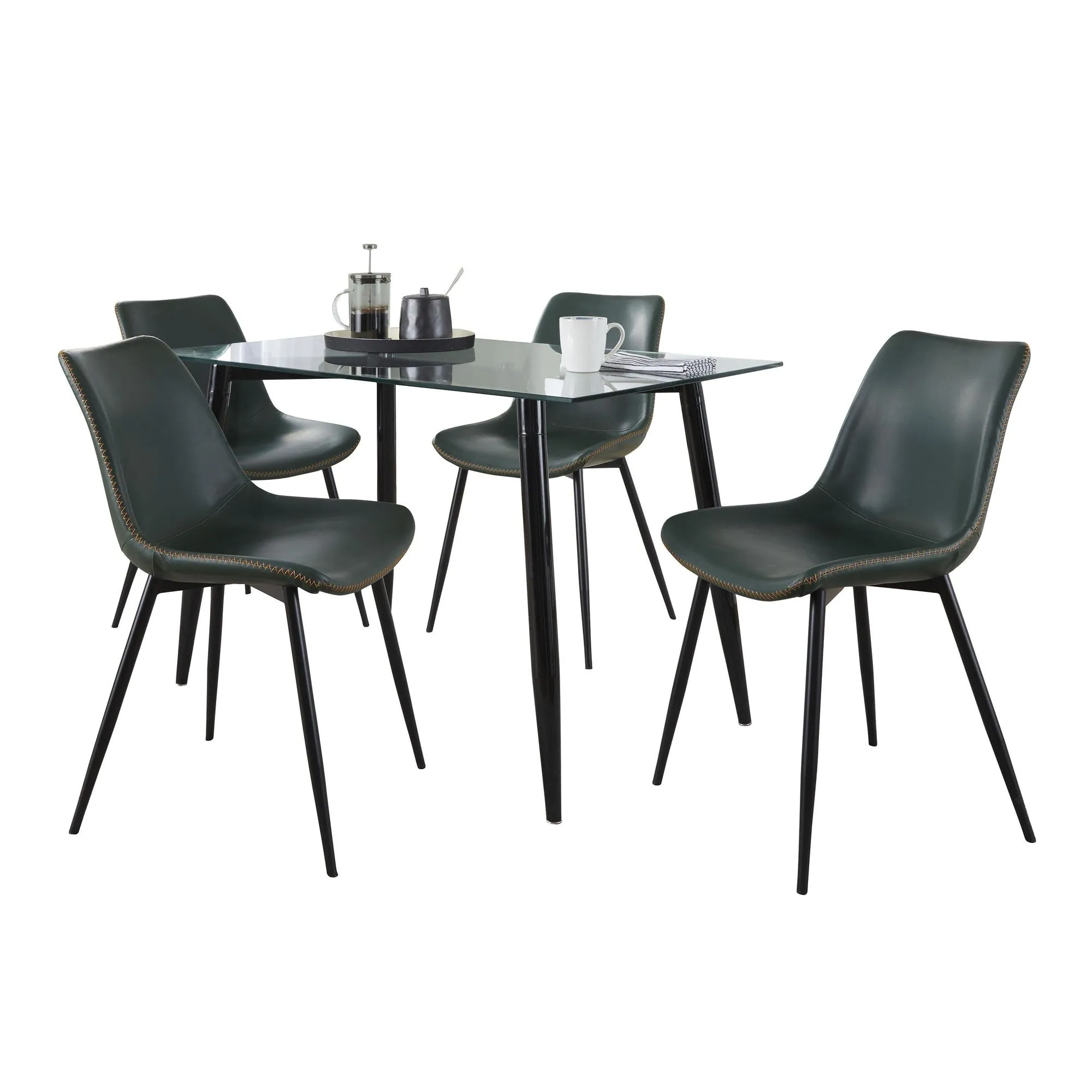 Clara-Durango Dining Set - 5 Piece By LumiSource - DS5-CLRABKCL 4DRNGPUBKGN