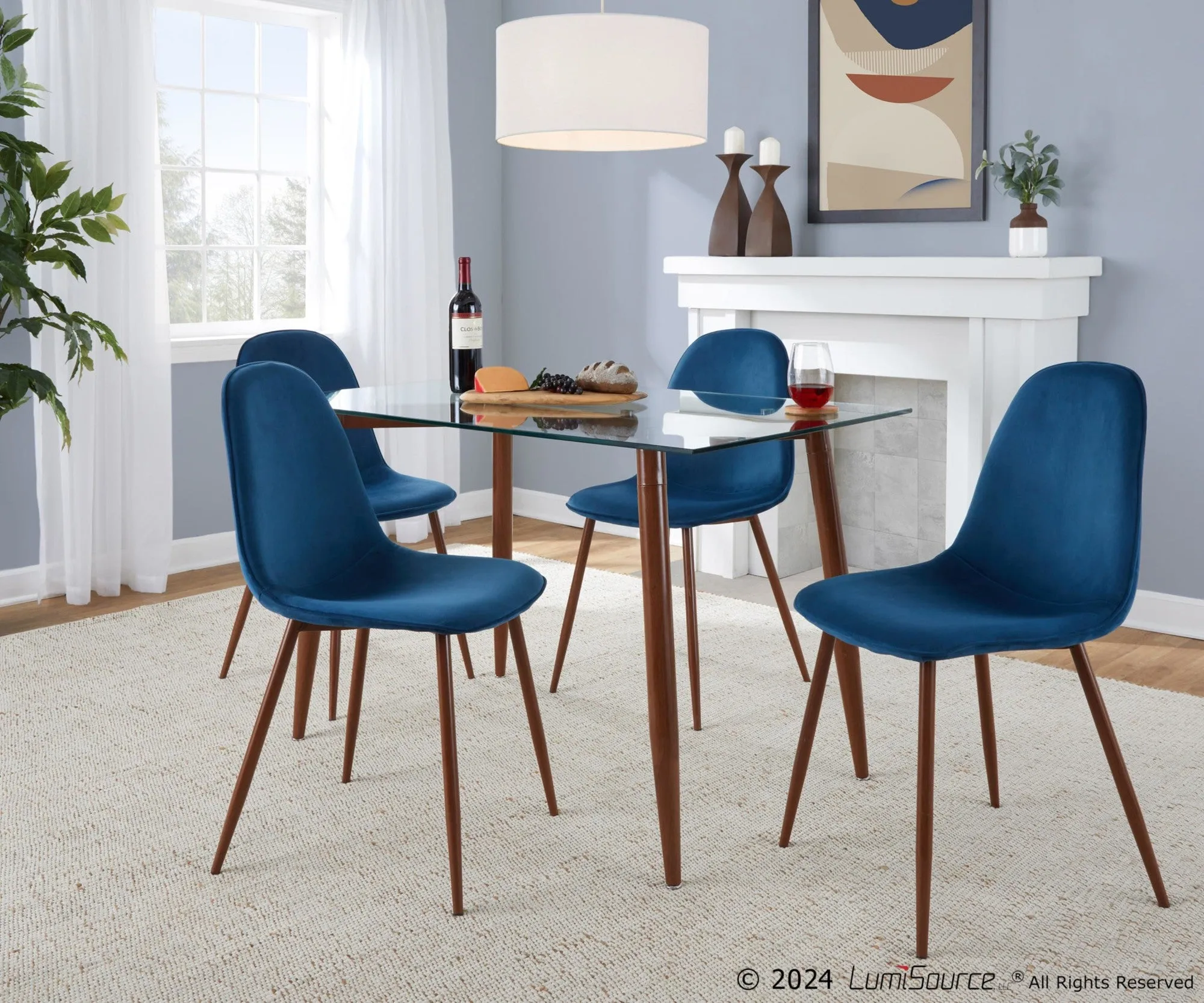 Clara-Pebble Dining Set - 5 Piece By LumiSource - DS5-CLRAWLCL 4PEBVWLBK
