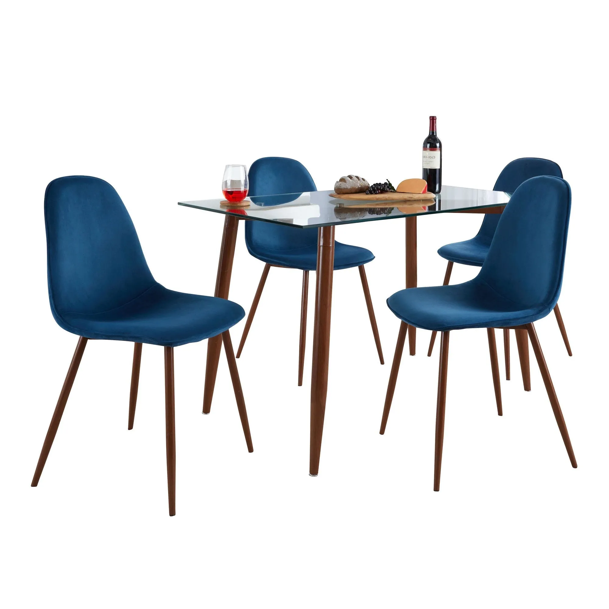 Clara-Pebble Dining Set - 5 Piece By LumiSource - DS5-CLRAWLCL 4PEBVWLBK