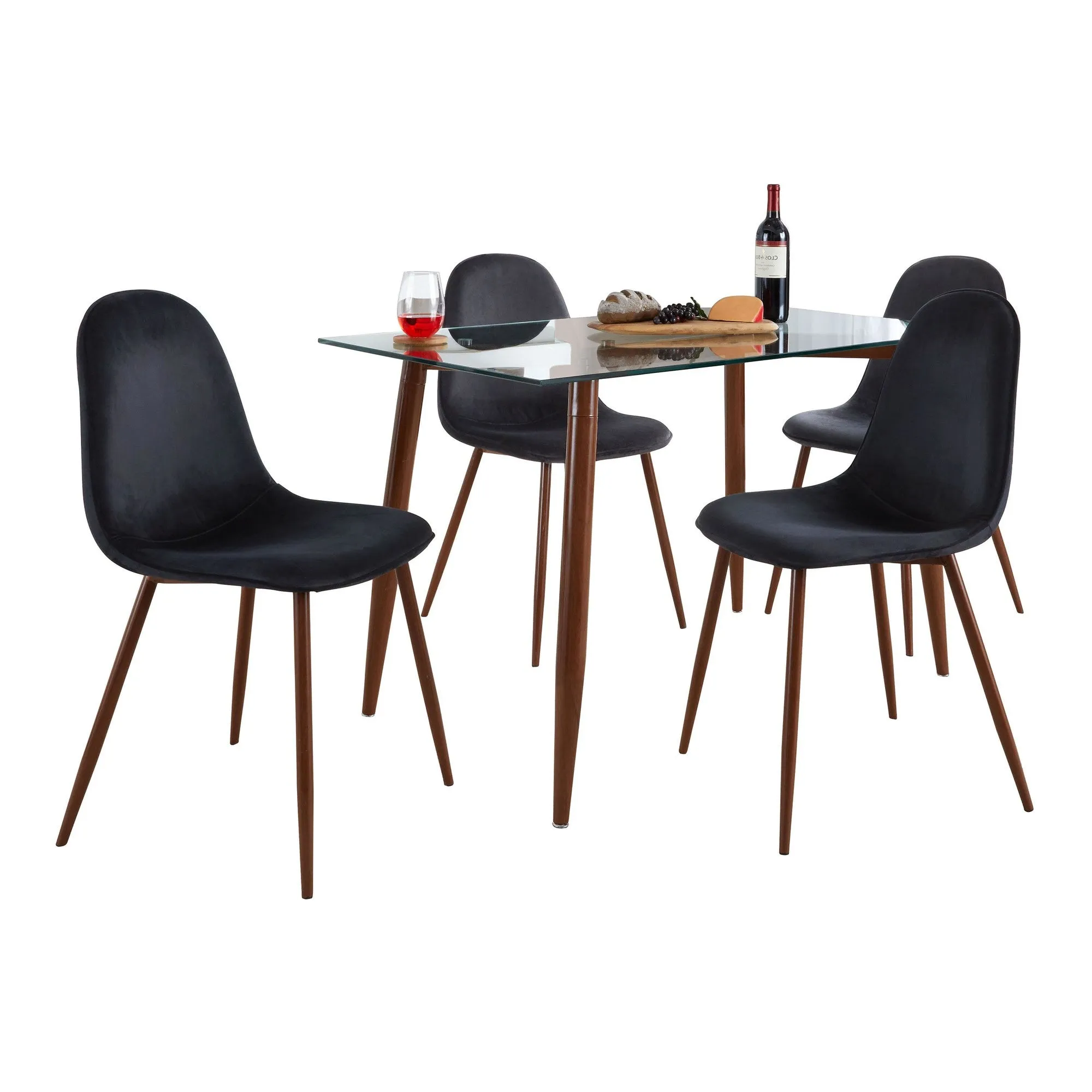 Clara-Pebble Dining Set - 5 Piece By LumiSource - DS5-CLRAWLCL 4PEBVWLBK