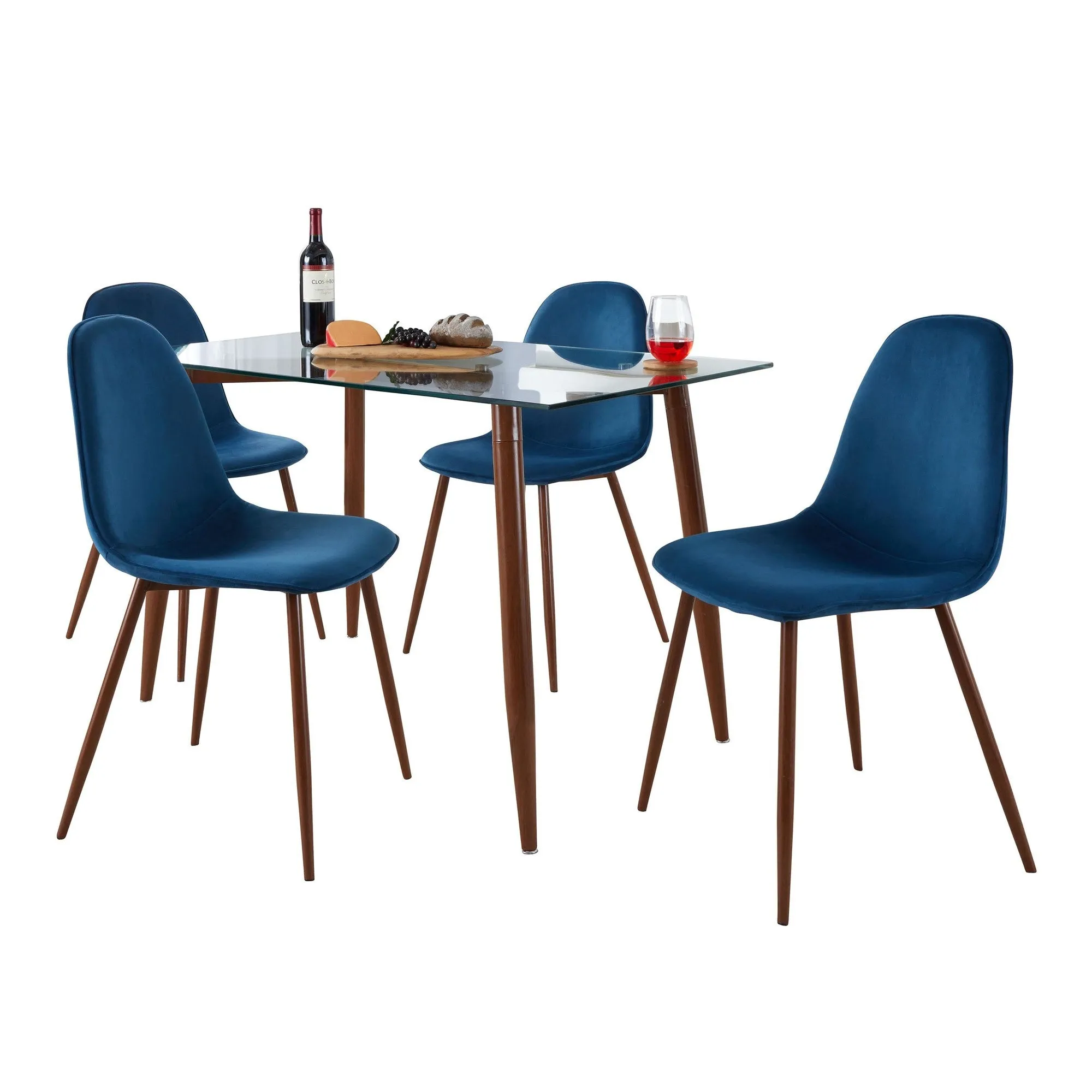 Clara-Pebble Dining Set - 5 Piece By LumiSource - DS5-CLRAWLCL 4PEBVWLBK