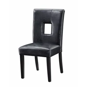 Contemporary Dining Side Chair With Upholstered Seat And Back, Black, Set Of 2 By Benzara