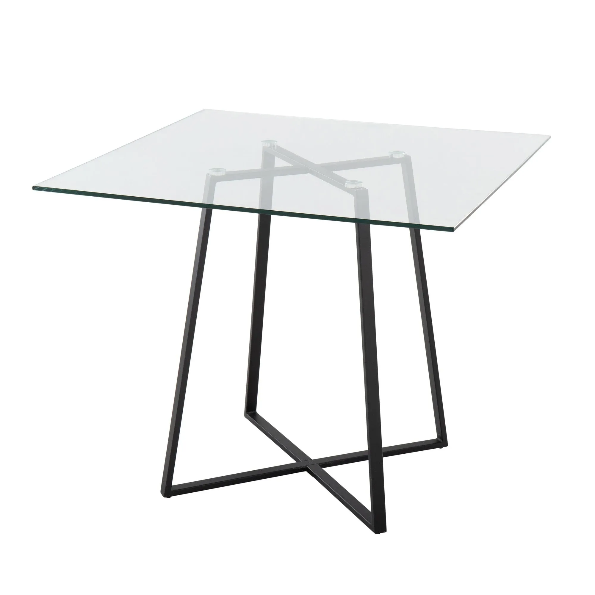 Cosmo Square Dining Table Transparent By LumiSource - DT-COSMOSQ2 BKGL