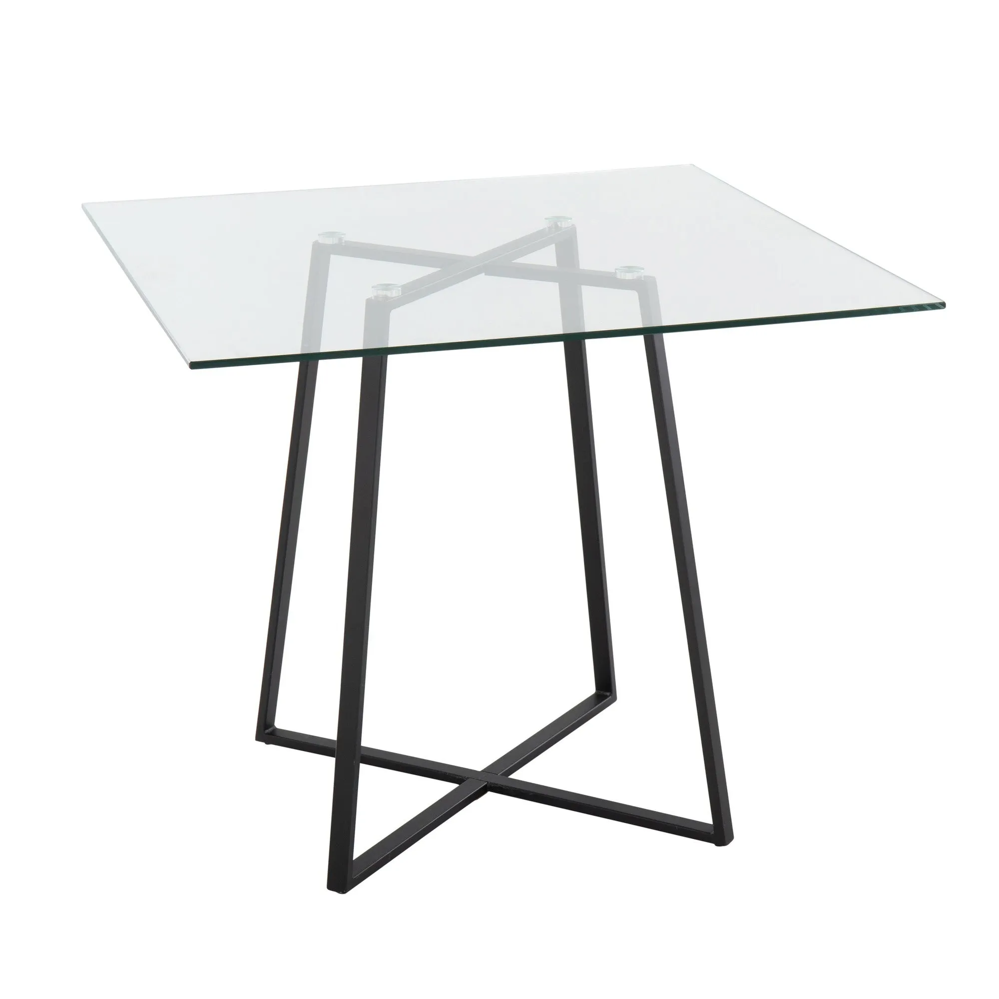 Cosmo Square Dining Table Transparent By LumiSource - DT-COSMOSQ2 BKGL
