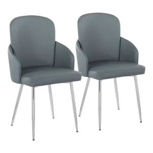 Dahlia Dining Chair - Set of 2 Gray By LumiSource - CH-DAHLIA2 SVGY2