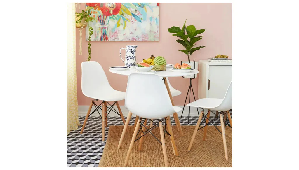 Eiffel Dining Table 32" Round White By Modholic