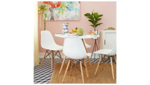 Eiffel Dining Table 32" Round White By Modholic