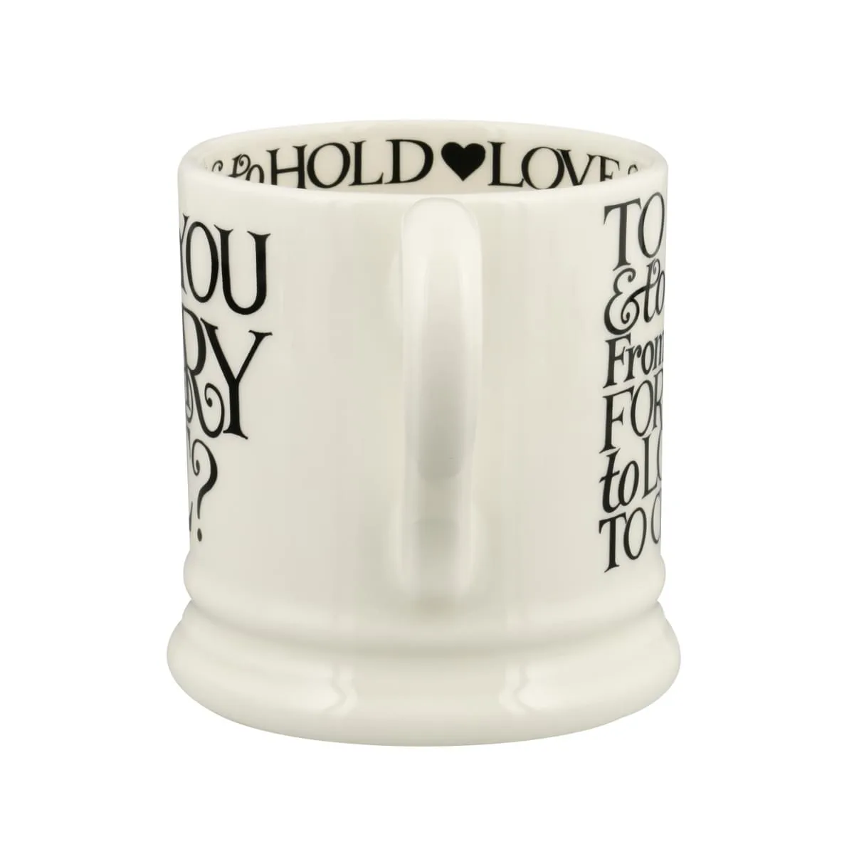 Emma Bridgewater Black Toast Will You Marry Me? Half Pint Mug