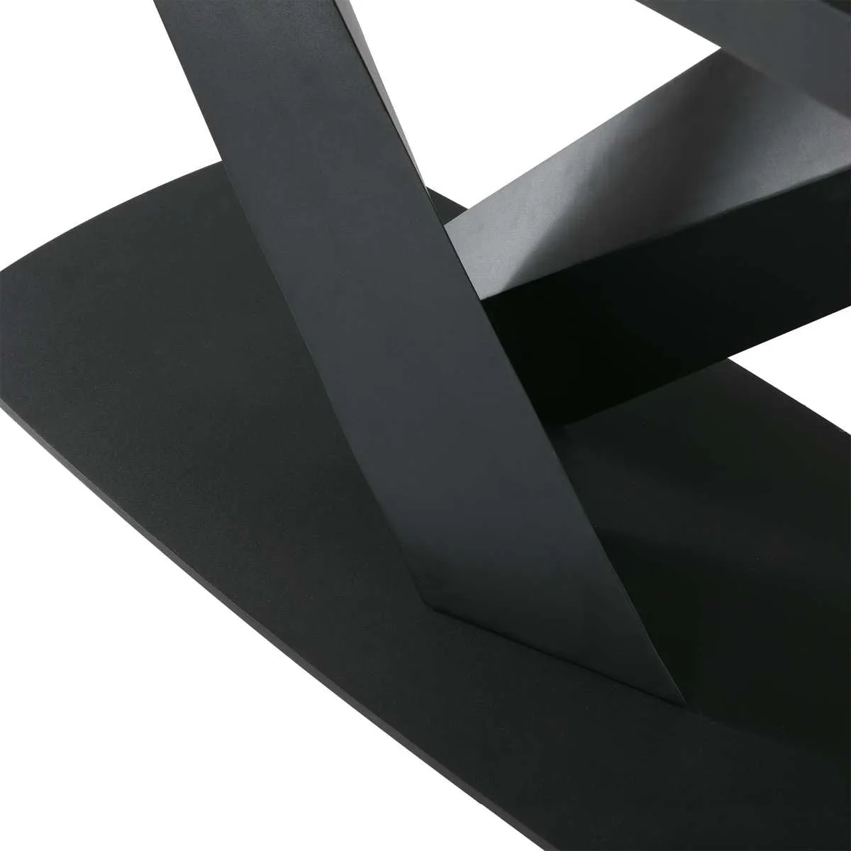 Everett Contemporary Dining Table in Matte Black Finish and Walnut Top By Armen Living