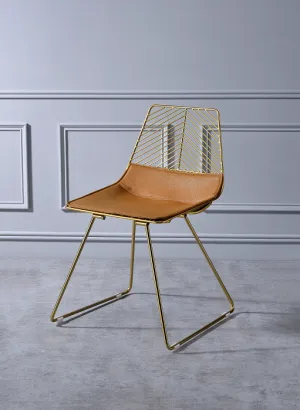 Fantasia Whiskey PU & Gold Side Chair