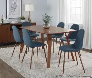 Folia Pebble Dining Set - 7 Piece By LumiSource - DS7-FOLIAWLCL 6PEBWLBU