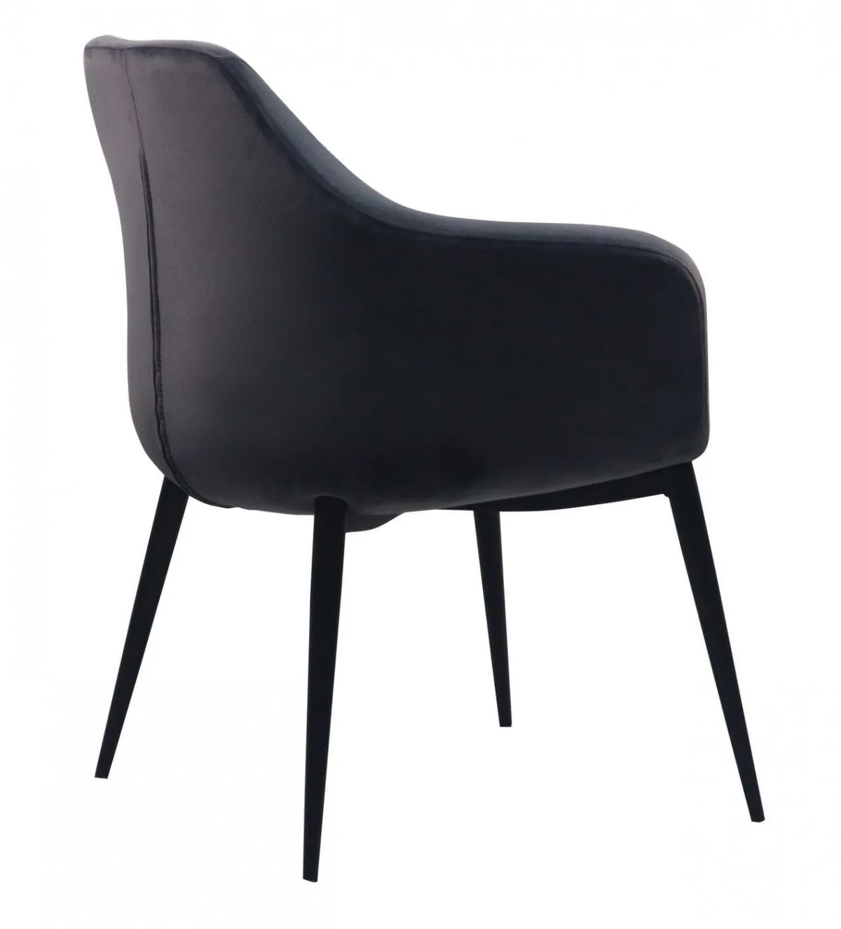 Gray Black Velvet Dining Chair By Homeroots