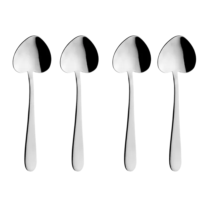 Grunwerg Windsor Set of 4 Heart Shaped Teaspoons