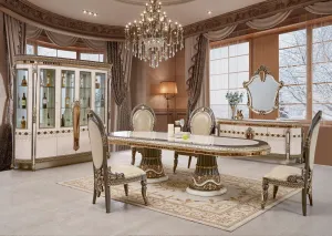 HD-9017 - 7 Piece Dining Set - White