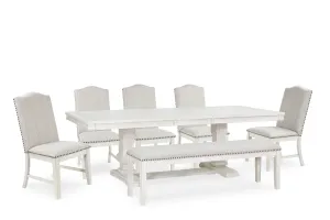 Hestigan Dining Set  5 Chairs W Bench