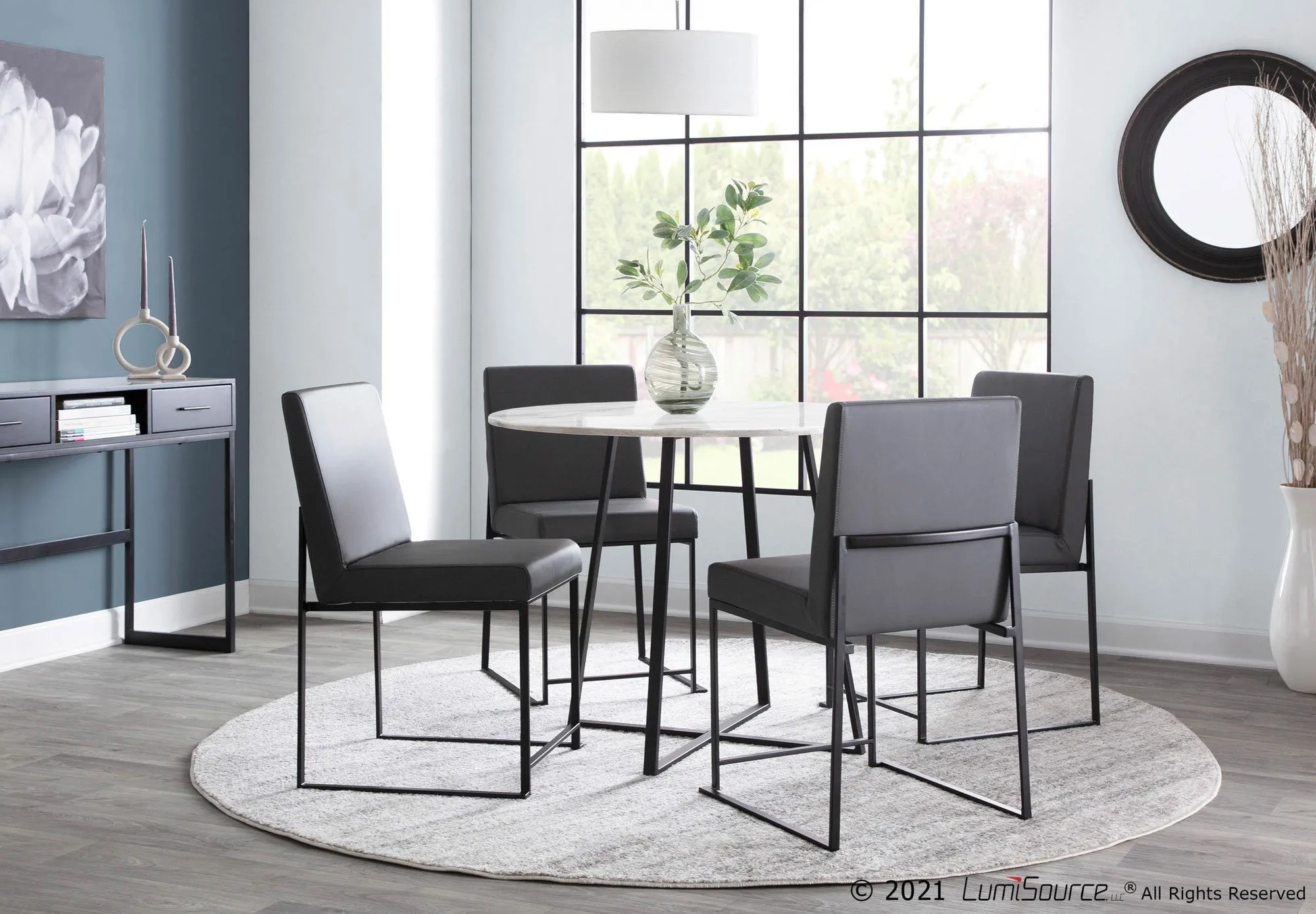 High Back Fuji Dining Chair - Set of 2 Gray By LumiSource - DC-HBFUJI BKGY2