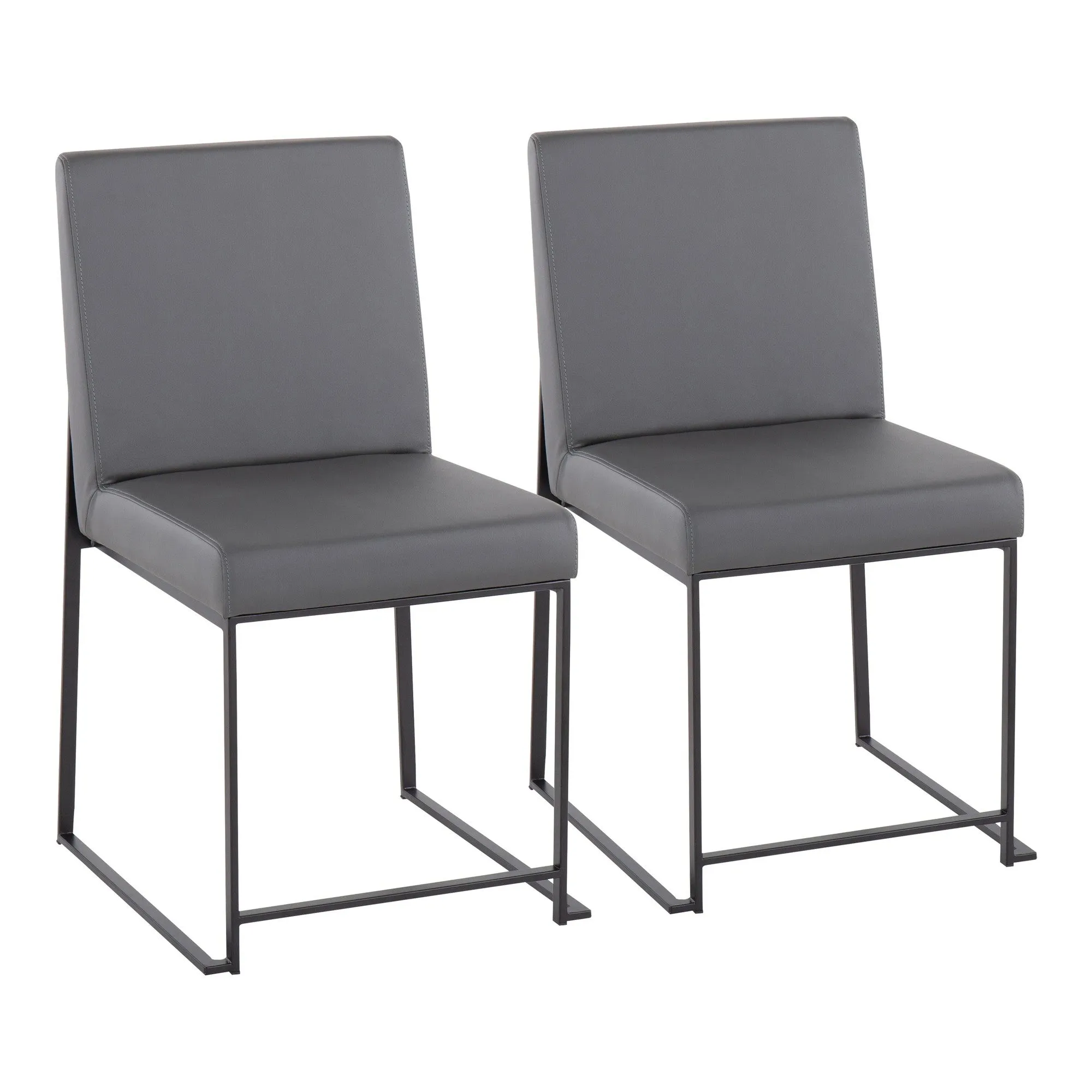 High Back Fuji Dining Chair - Set of 2 Gray By LumiSource - DC-HBFUJI BKGY2