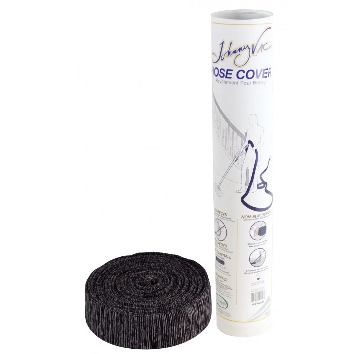 Hose Cover for Central Vacuum Cleaner - 35 ft with Nylon Twist-Off