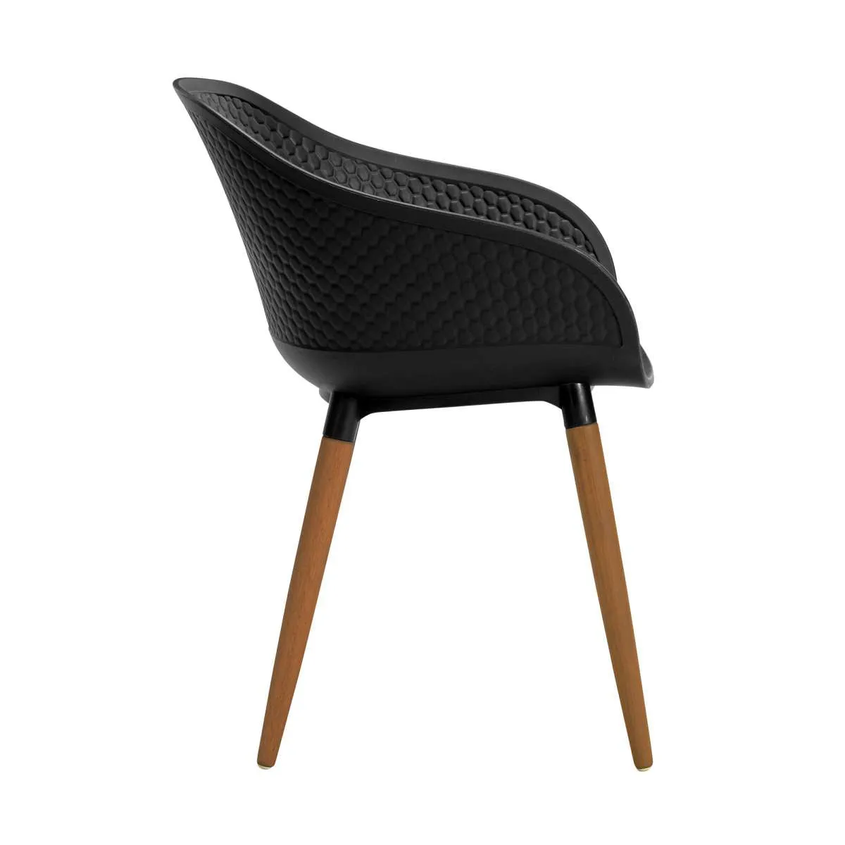 Ipanema Outdoor Dining Chair with Teak Legs and Dark Grey Olefin - Set of 2 By Armen Living