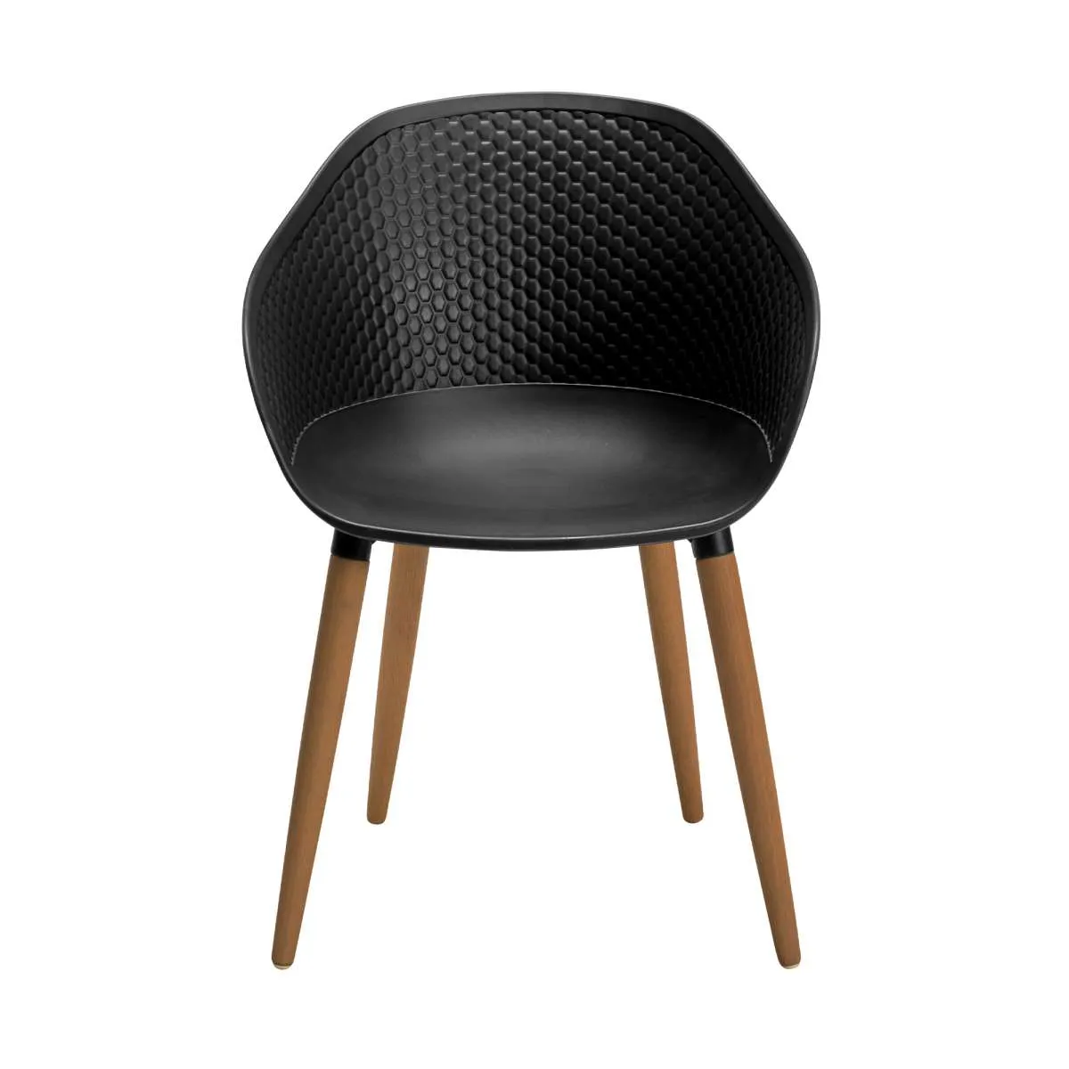 Ipanema Outdoor Dining Chair with Teak Legs and Dark Grey Olefin - Set of 2 By Armen Living