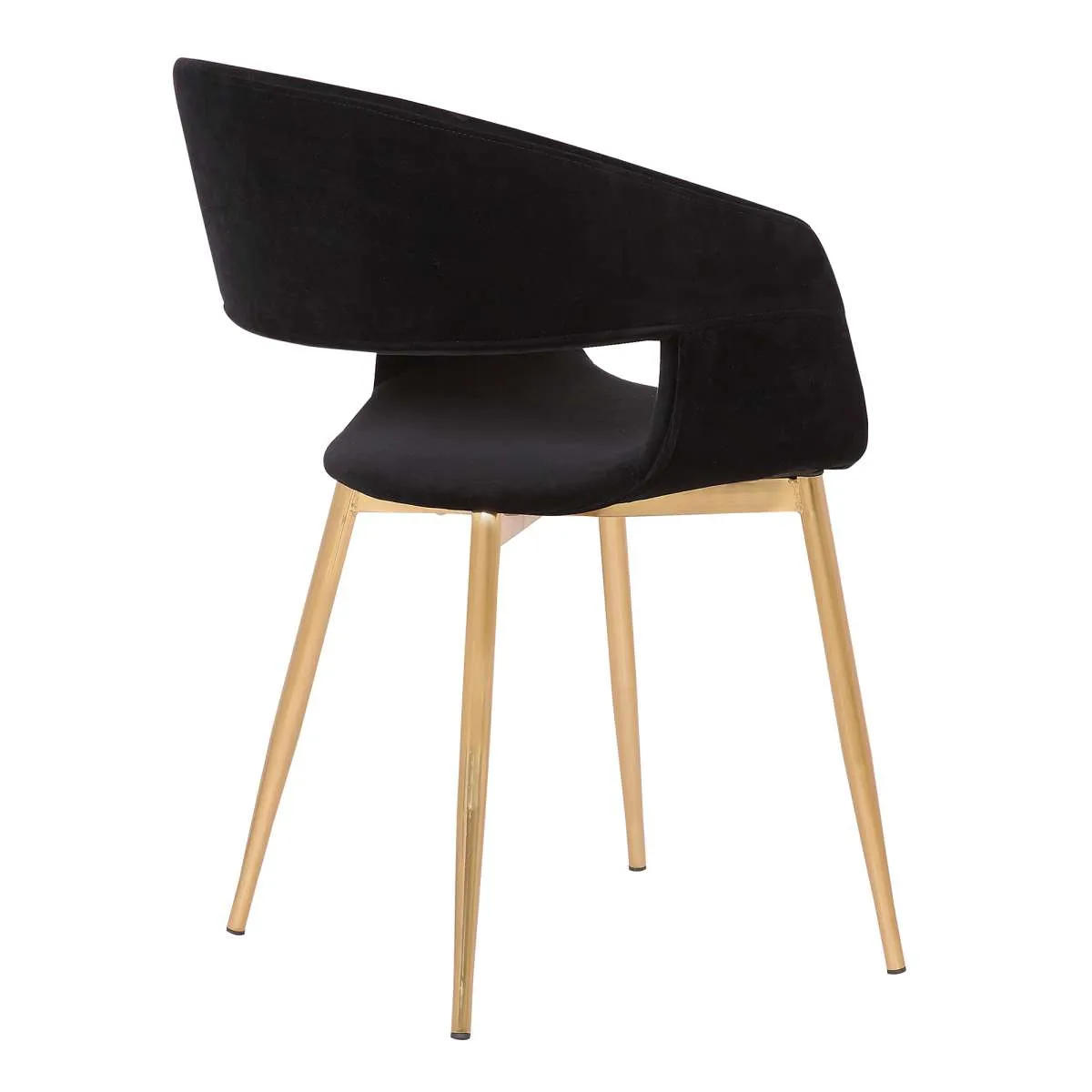 Jocelyn Mid-Century Gray Dining Accent Chair with Black Metal Legs By Armen Living