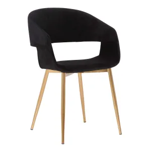 Jocelyn Mid-Century Gray Dining Accent Chair with Black Metal Legs By Armen Living
