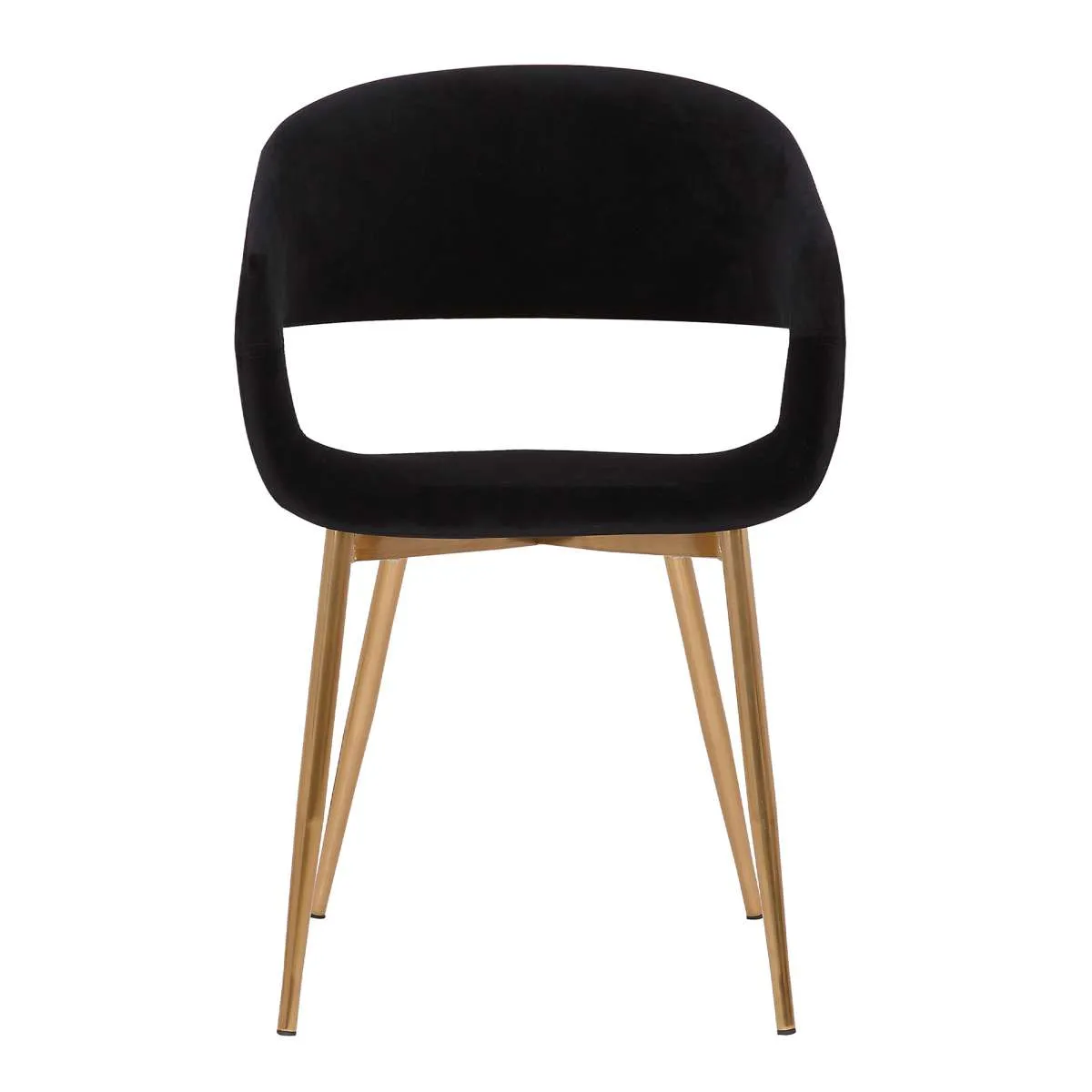 Jocelyn Mid-Century Gray Dining Accent Chair with Black Metal Legs By Armen Living