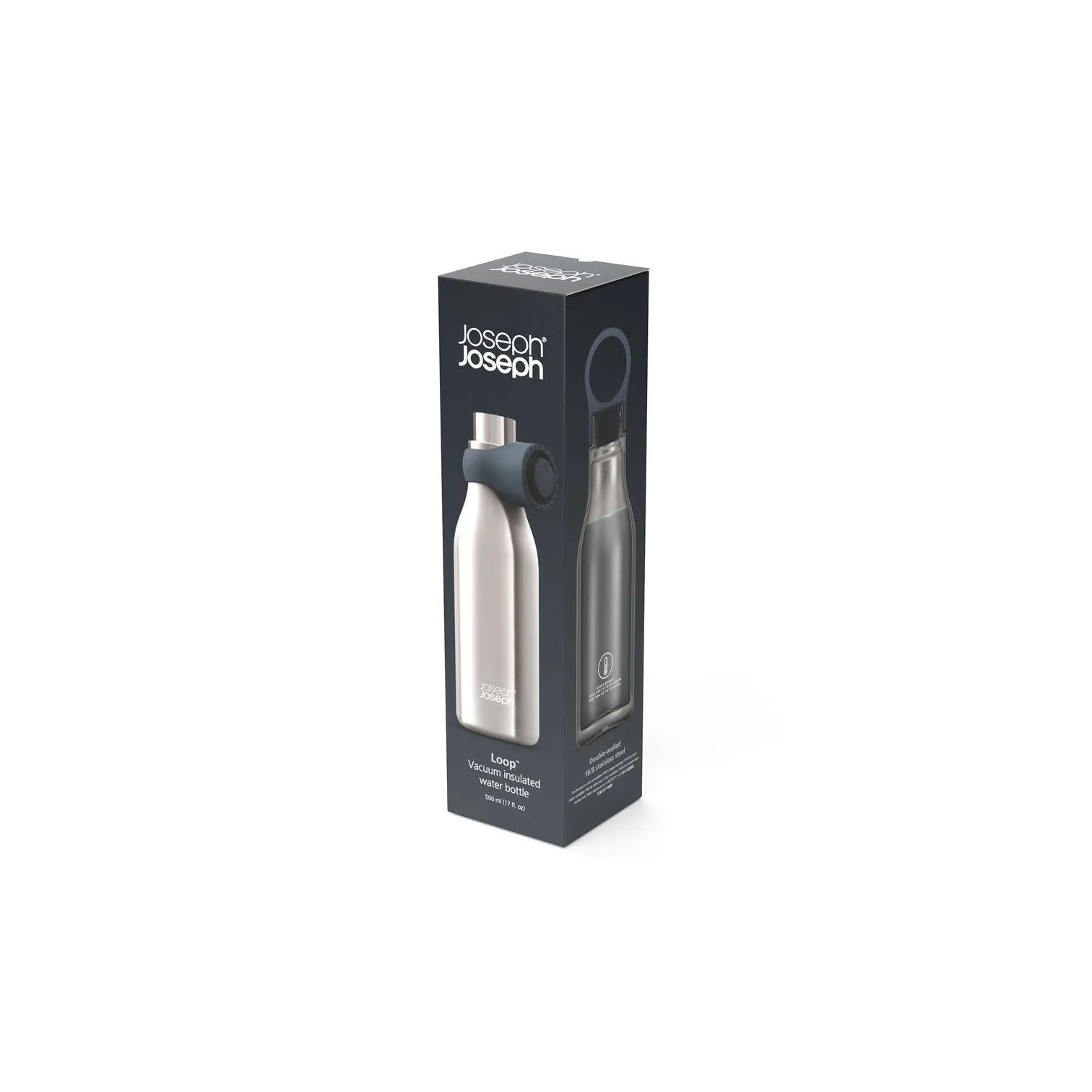 Joseph Joseph Loop 500ml Brushed Stainless Steel Bottle