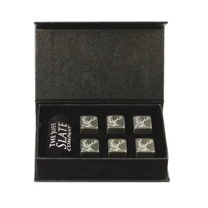 Just Slate Set of Stag Engraved Whisky Stones