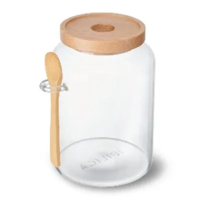 KitchenCraft Idilica 1.2Ltr Glass Storage Jar & Spoon