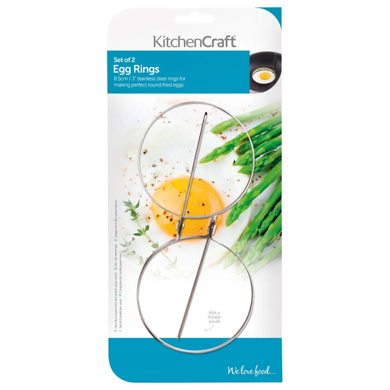 KitchenCraft Set 2 Stainless Steel Round Egg Rings