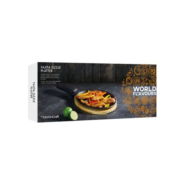 KitchenCraft World Of Flavours Cast Iron Fajita Sizzler